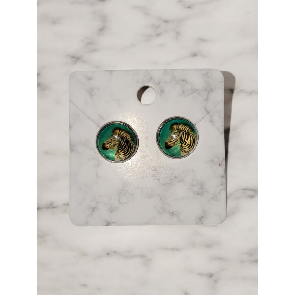 Zebra post stud earrings EDS Ehlers danlos syndrome awareness